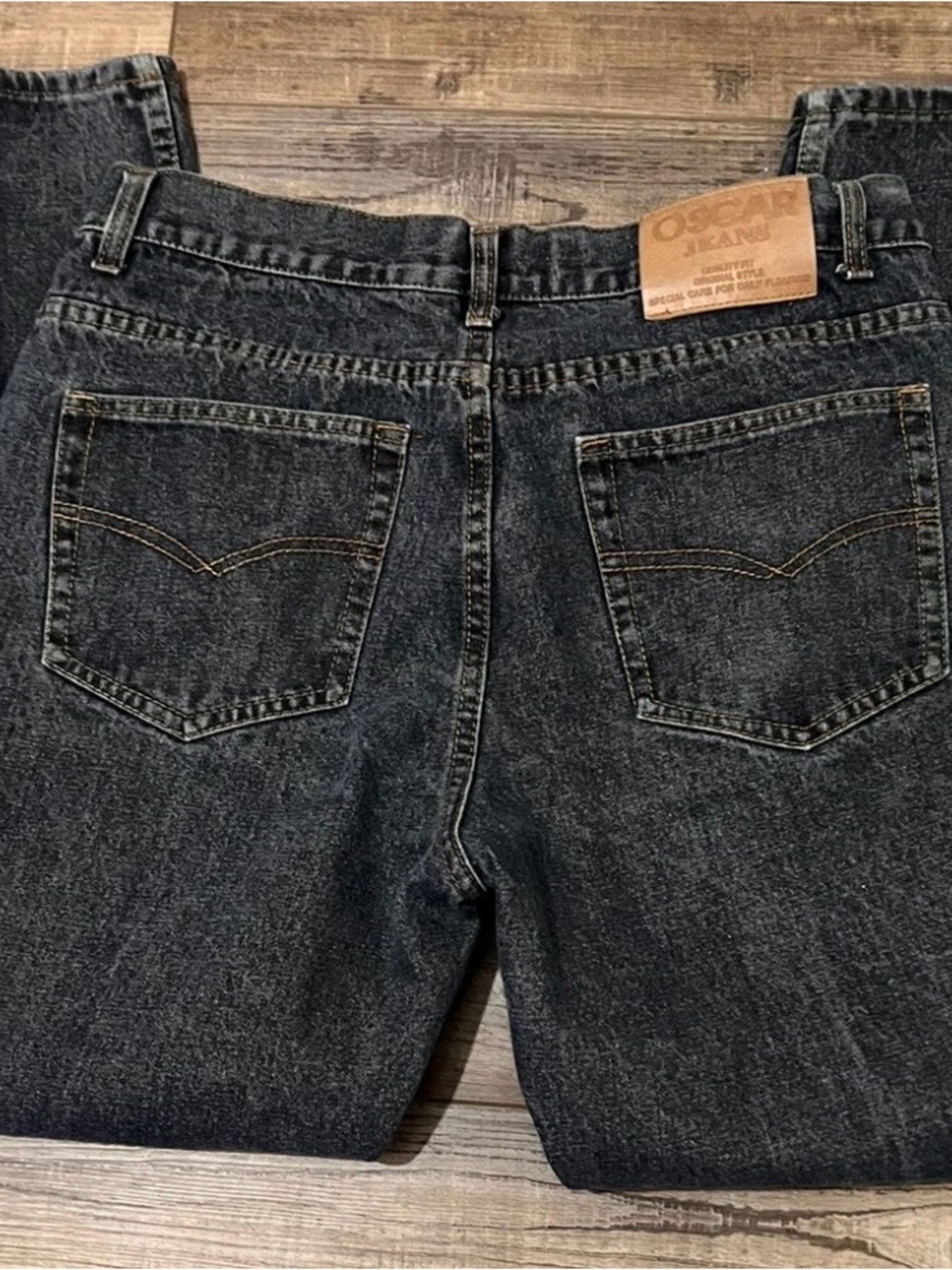 Oscar Men's Jeans 36x30 Denim Medium Blue Straight Leg 5 Pocket - Picture 5 of 8